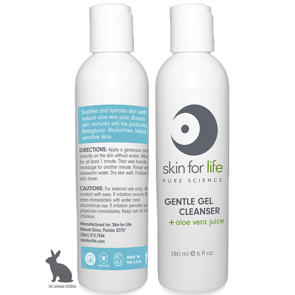 Gentle Gel Cleanser + aloe vera juice